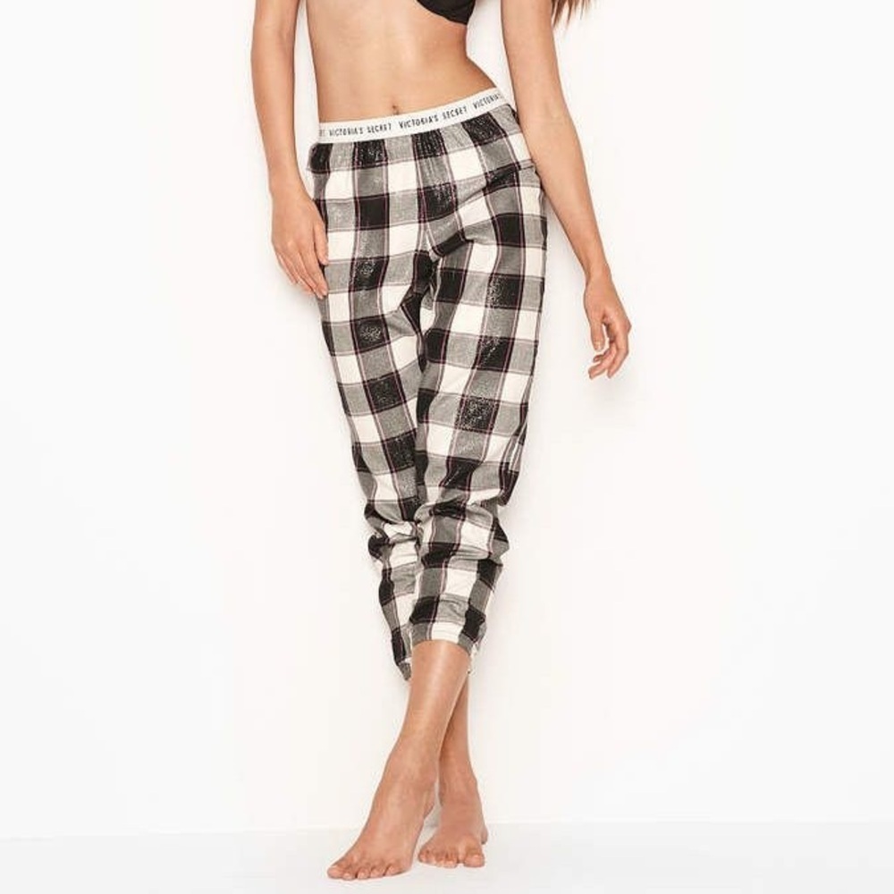 Victoria's Secret Black and White Plaid Sleep Pants